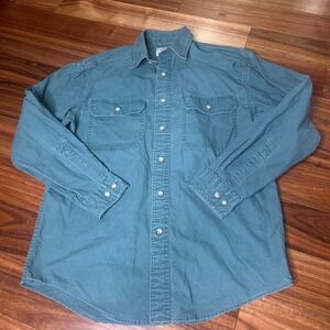 LL Bean Button Down‎ Shirt Long Sleeve Traditional Fit Small sunwashed Green